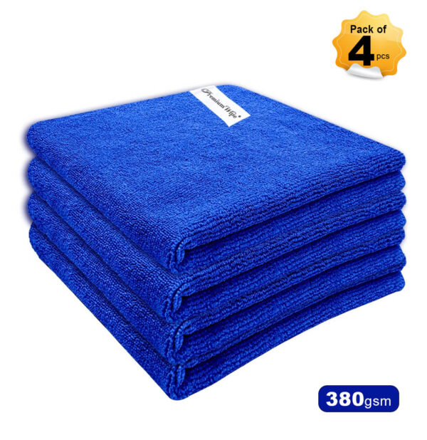 SUMAX MFC (Pack of 4)-40X40-380GSM-DARKBLUE Wet and Dry Microfiber Cleaning Cloth