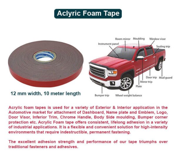 SUMAX Aclyric_Foam_Tape_4meter (Pack of 5)12 cm Foam Tape (Red Pack of 1) - Image 2